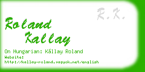 roland kallay business card