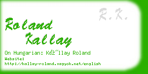 roland kallay business card